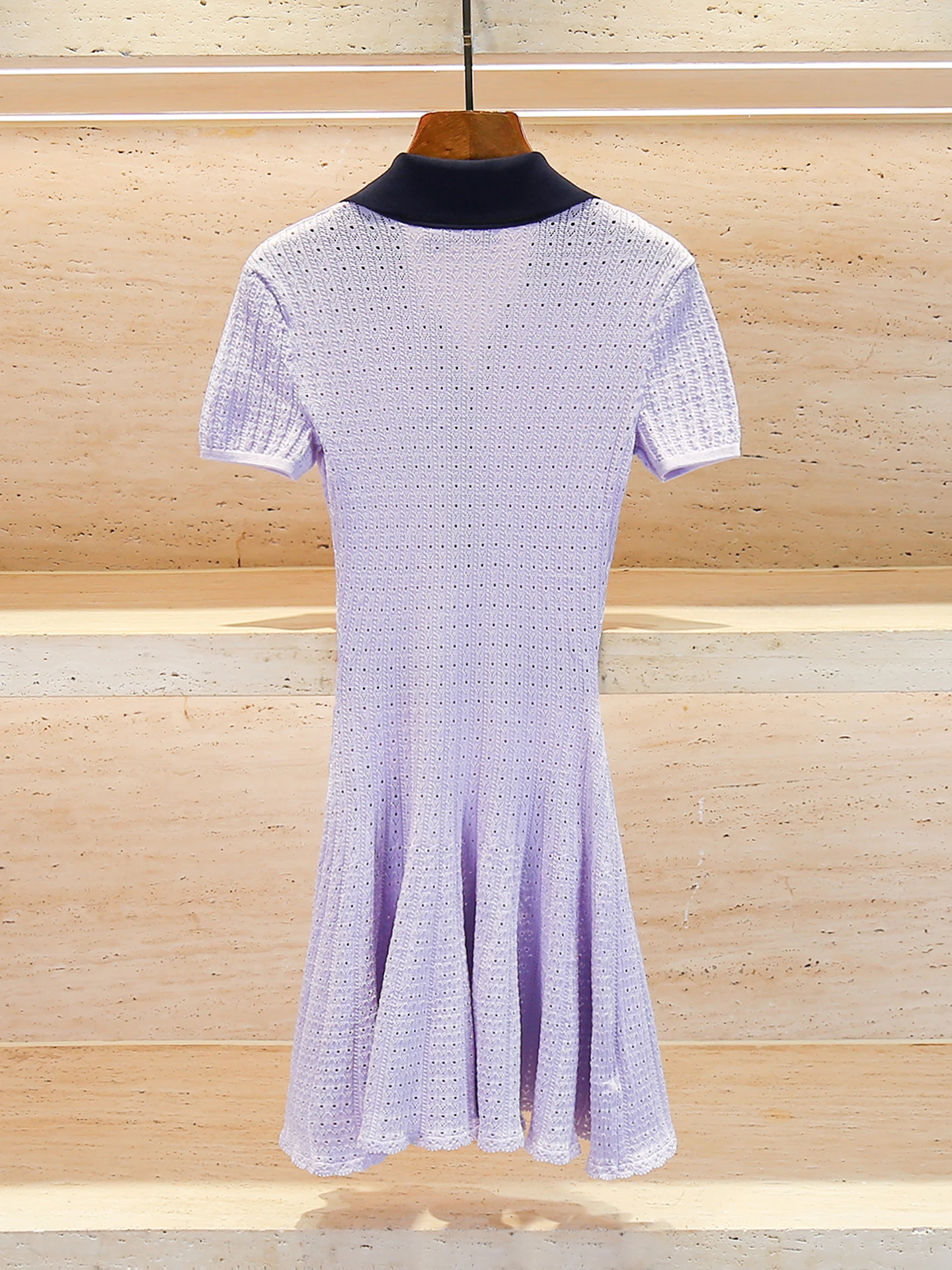 SP Home South Oil High-End-Damen-Lila-Strickrock mit Wickeltaille Dr. Sommer Ele Sle Pendeln Einfacher A-Linien-Rock mit hoher Taille