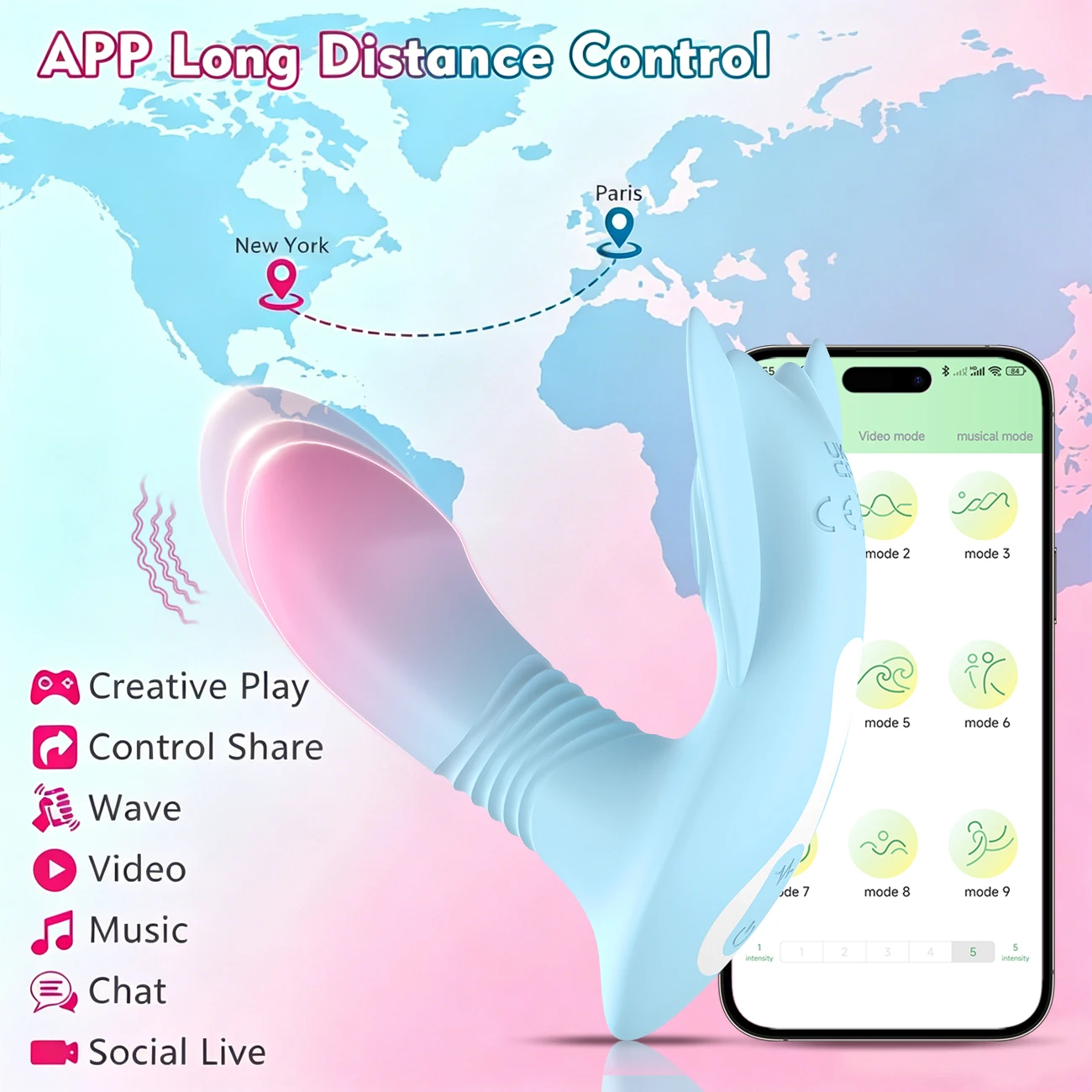 Telescopic Wearable Vibrator App Remote Control Vibrating Panties Thrust Prostate Dildo Adult Sex Machine Toys For Women Couples - view 4