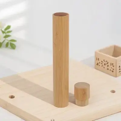 

File Storage Tube with Bamboo Construction Poster Carrying Case for Art Prints Drafting Papers Mailing Tube Compact Size