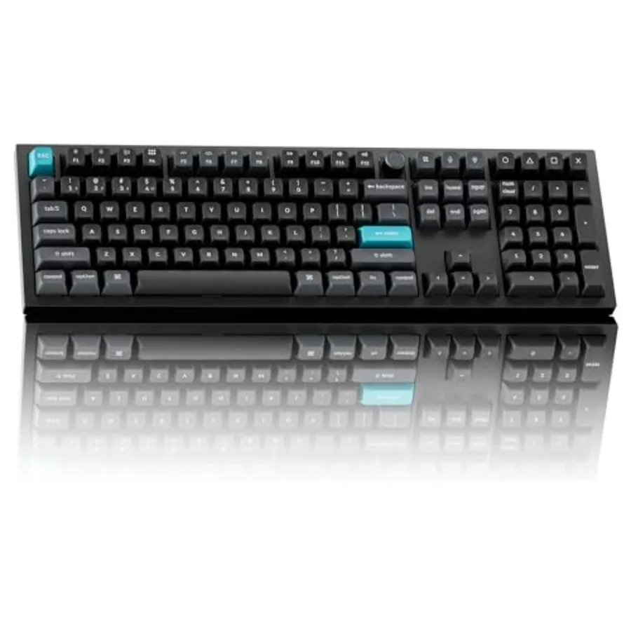 

Full-size wireless mechanical keyboard for Mac Windows Linux with aluminum frame black color 8K polling rate 2.4 GHz/Bluetooth/