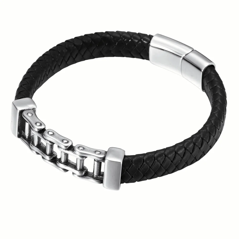 10Pcs 316L Stainless Steel Connectors Punk Motor Chain Connector Hole 12*6mm for DIY Bracelet Findings Jewelry Making Parts