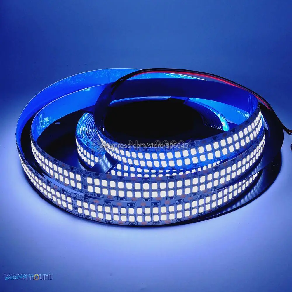 Imagem -03 - Dupla Linha Led Strip Lights Flexível Smd Tape Rope Cool And Warm White Não Impermeável 240leds 480leds 24v dc 2835 4000k 5m 12v 24v Ip20