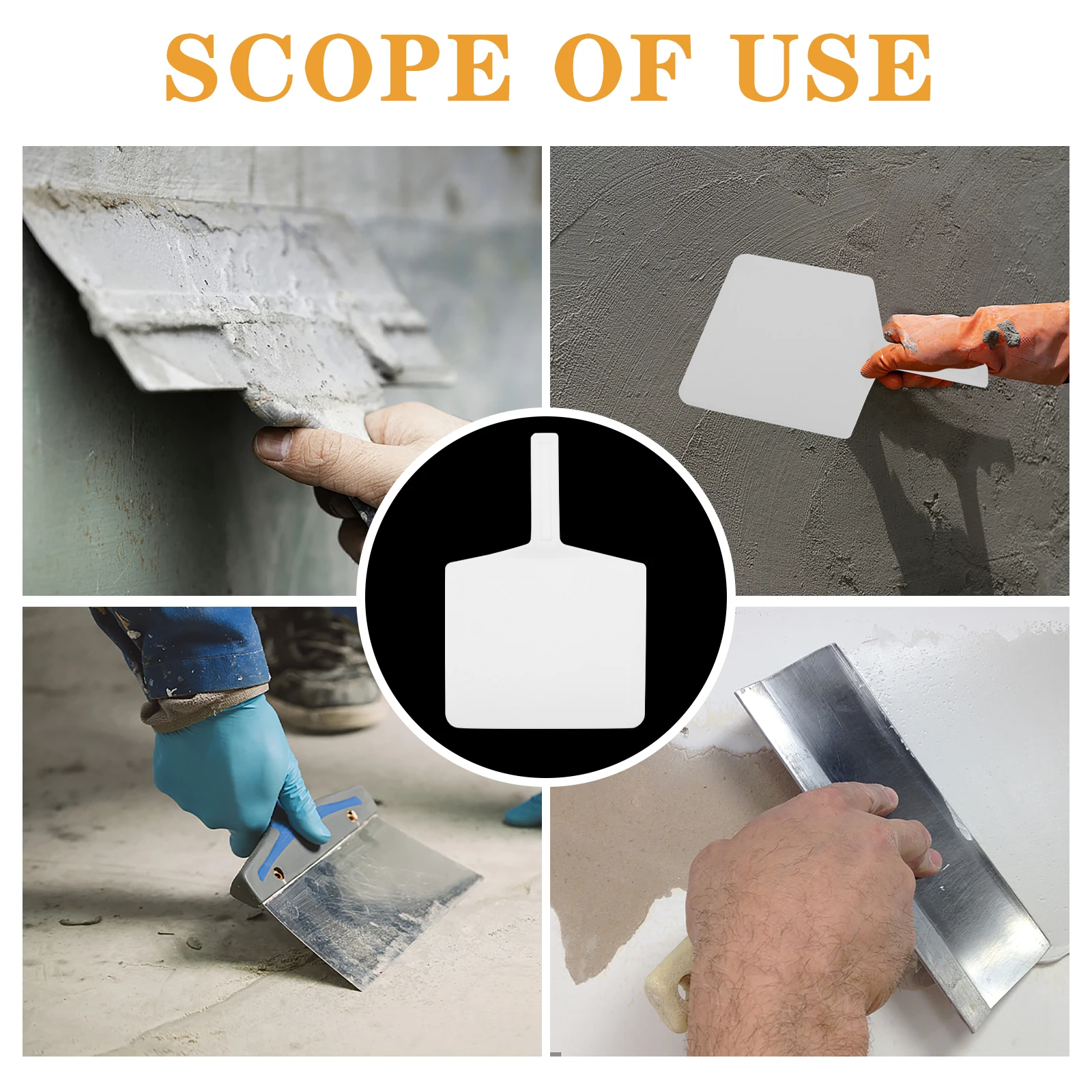 

2pcs Gray Board Trowel Ergonomic Handle Extra Thick Plastic Blades Strong Capacity Efficient Construction Labor Saving Durable