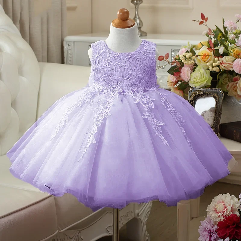 

2025 Baby Girl 1st Year Birthday Dress Newborn Christening Gown Infant Girls Toddler Baptism Dresses Little Baby Lace Vestidos