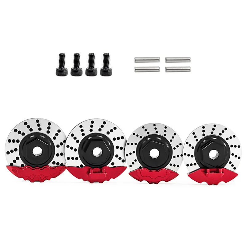 ABJL-RC Car Upgrade Aluminum Alloy Brake Disc + Calipers Kit For 1/10 TRAXXAS 4-TEC DRIFT FORD MUSTANG RC Car Accessories
