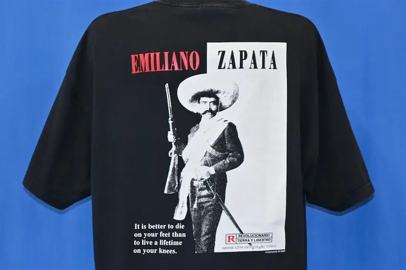 Y2K Emiliano Zapata Mexican Revolution Political Figure Movie Spoof t-shirt XXL