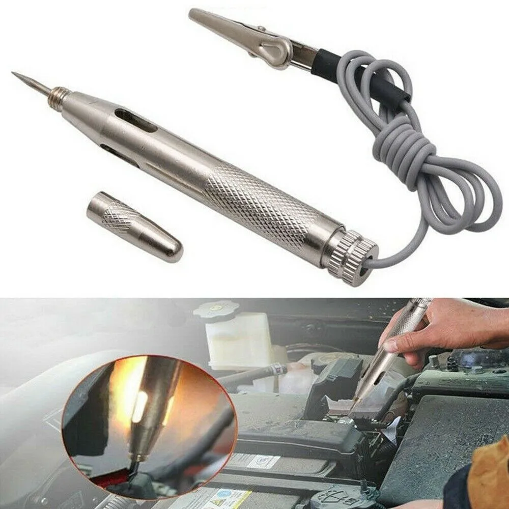Car Auto Circuit Fuse Voltage Tester Test Light Probe Pen Pencil DC 6V/12V/24V Cable Clip Automotive Circuit Fuse Voltage Tester