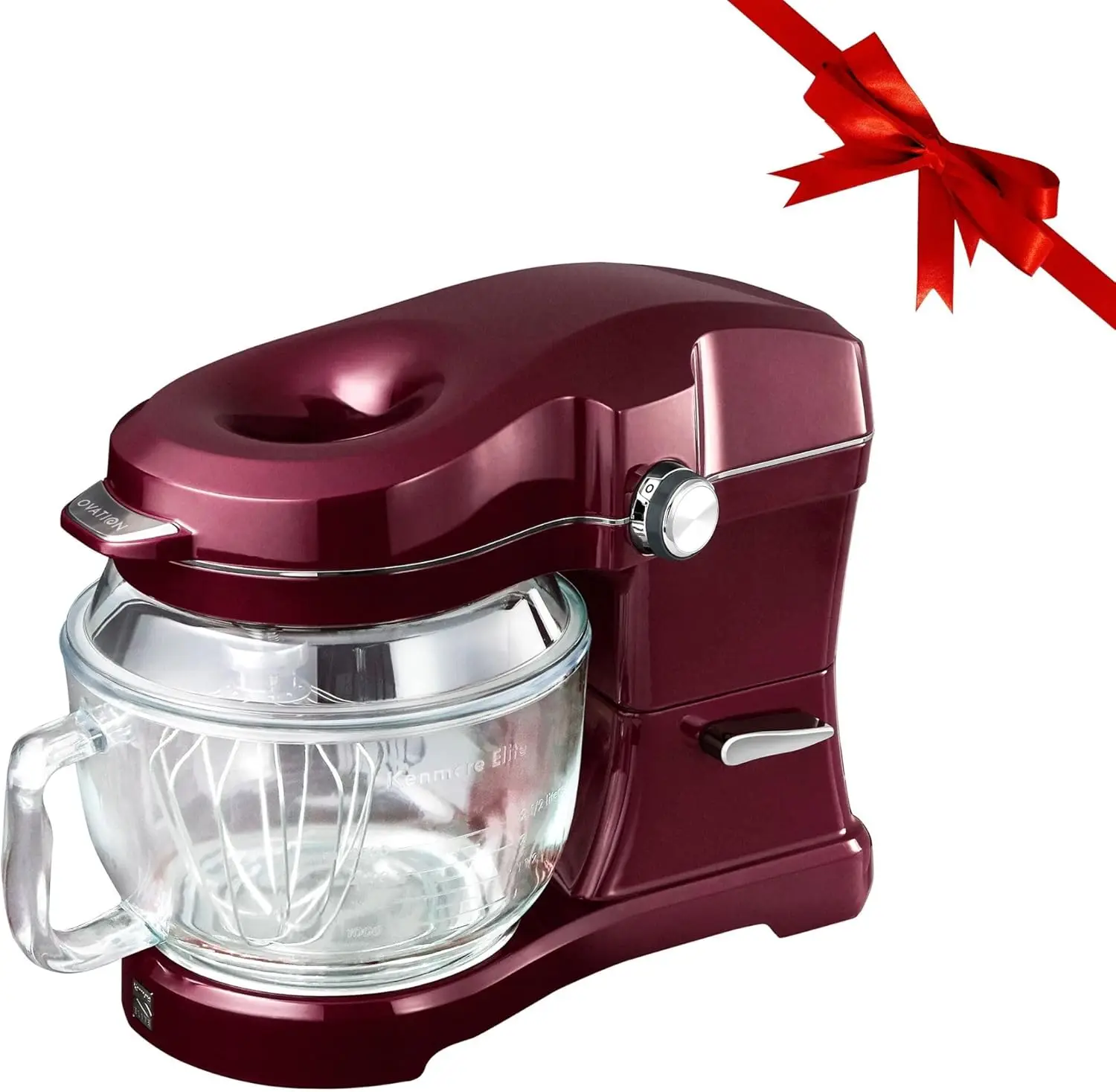 

500W Stand Mixer with 10 Speeds Tilt Head Pour-In Top 5 Qrt Glass Bowl with Lid 360 Degree Splash Guard Beater Whisk