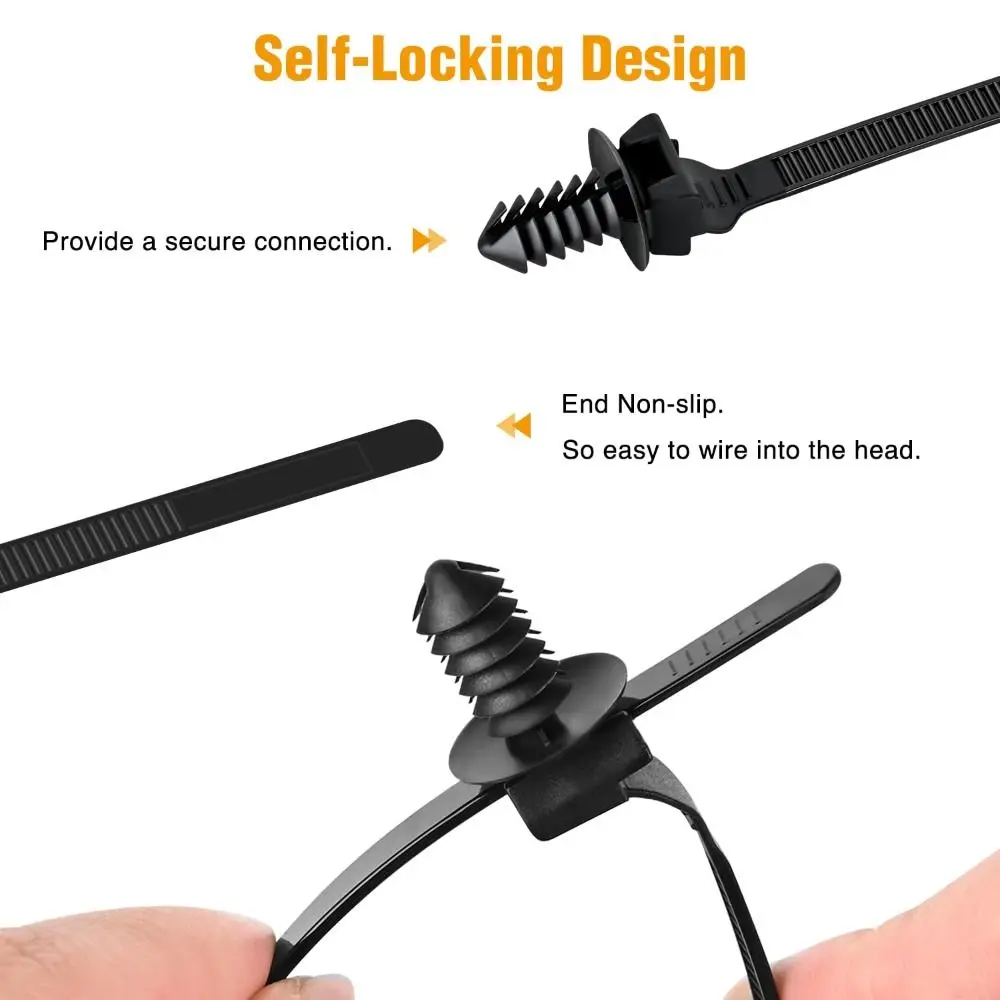

160Pcs NEW Nylon Cable Strap Assortment Self Locking Heavy Duty Push Mount Cable Reusable Adjustable Flexible Cable Tidies