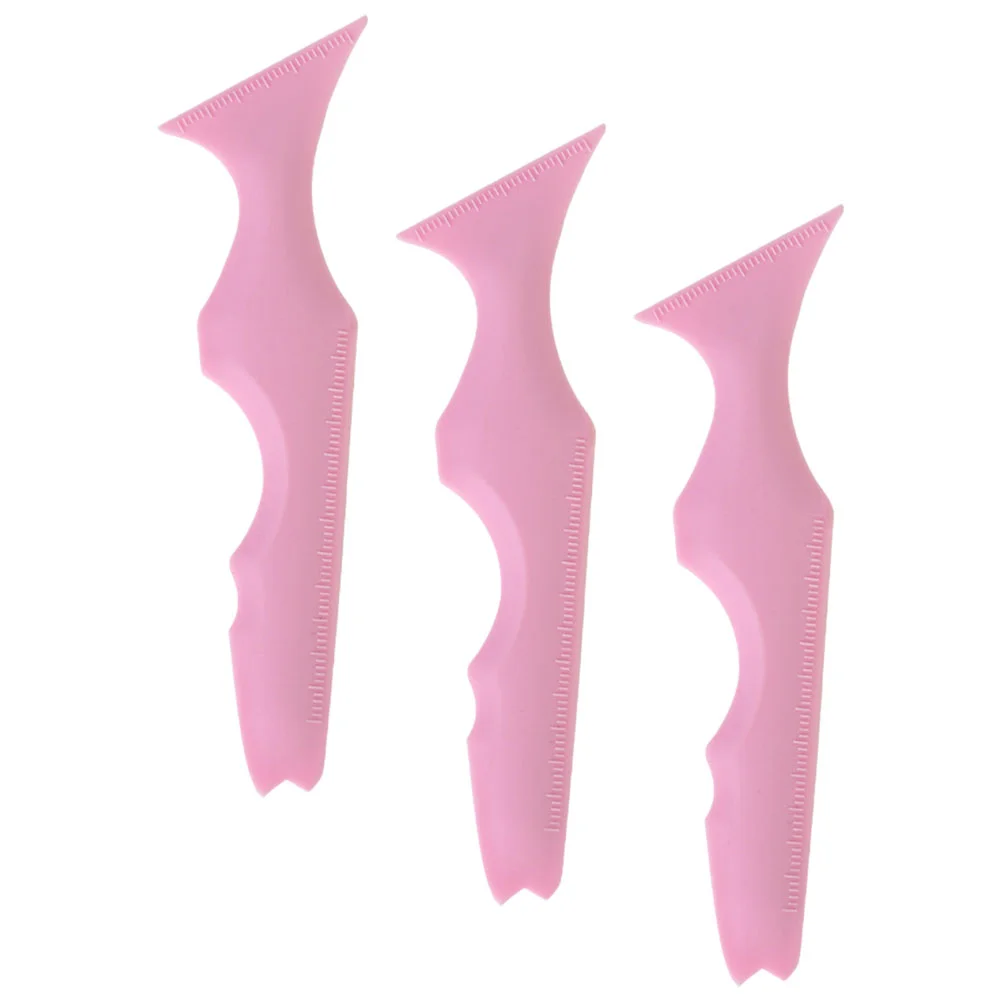 2 Pcs Silicone Beauty Ruler Pink Makeup Tool Eyeliner Stencils Shadow Mask Mud Applicator Eyeshadow Aid Eyebrow