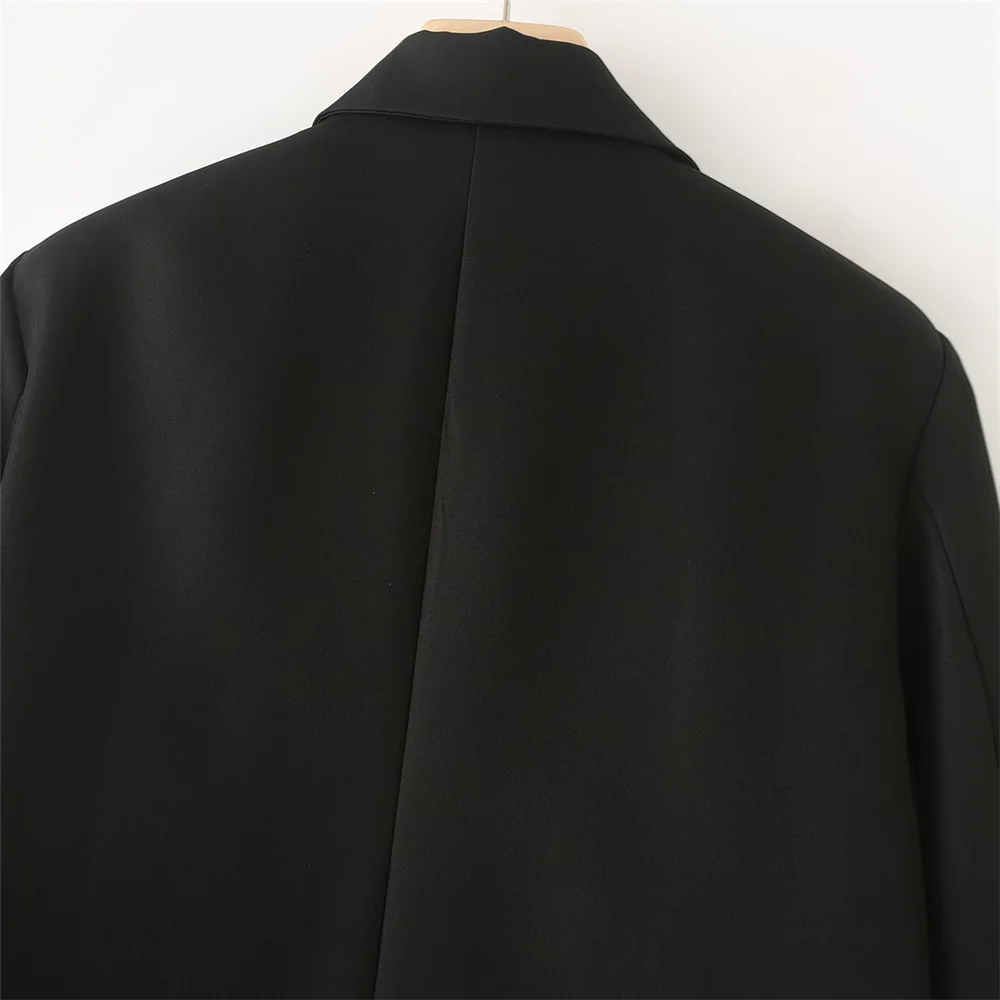 PB&ZA 2024 Spring New Women\'s Fashion and Elegance Slim Fit Commuting Versatile Button Spliced Suit Coat
