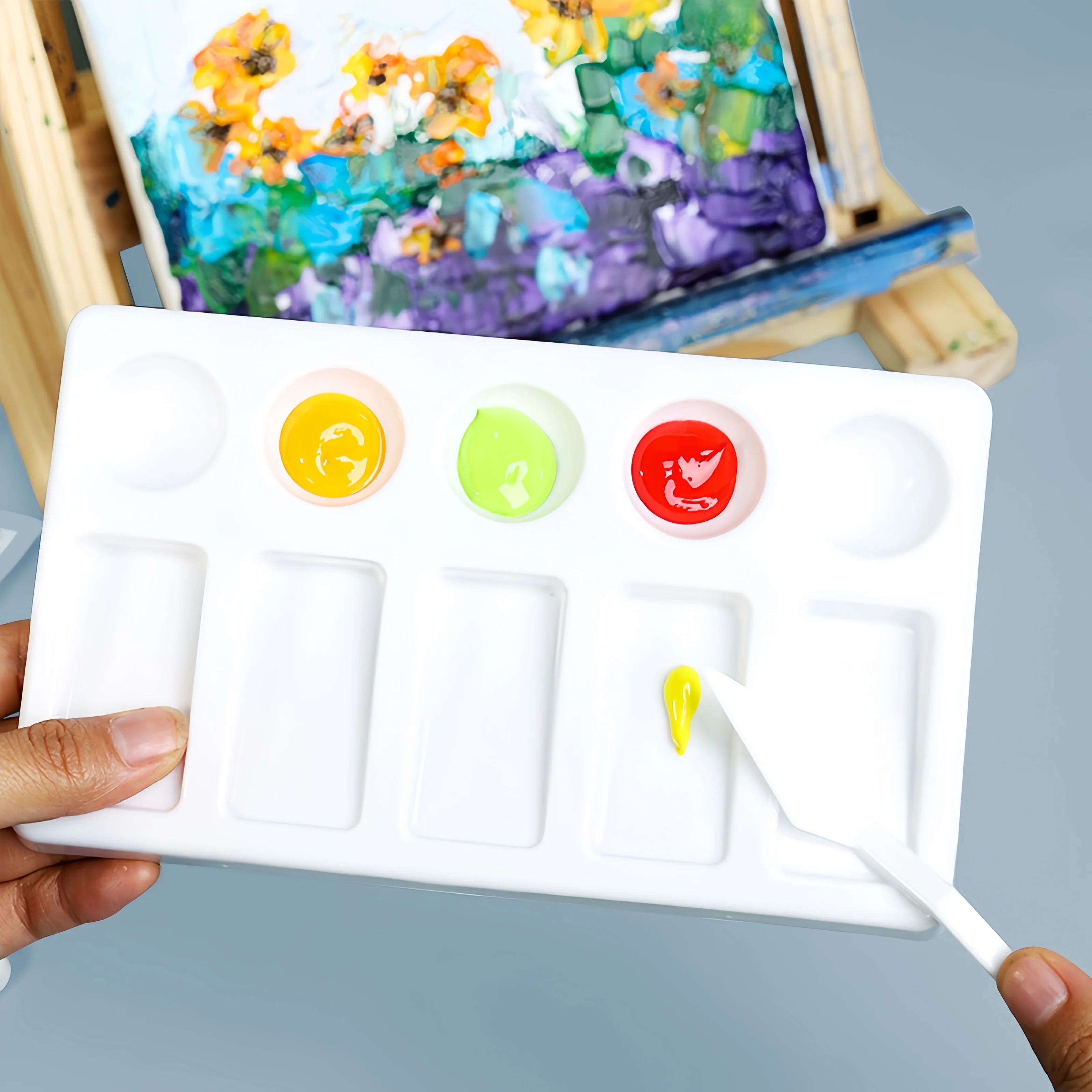 Watercolor supplies Palette Student Chinese painting Art Hand painted plastic palette palette palette palette