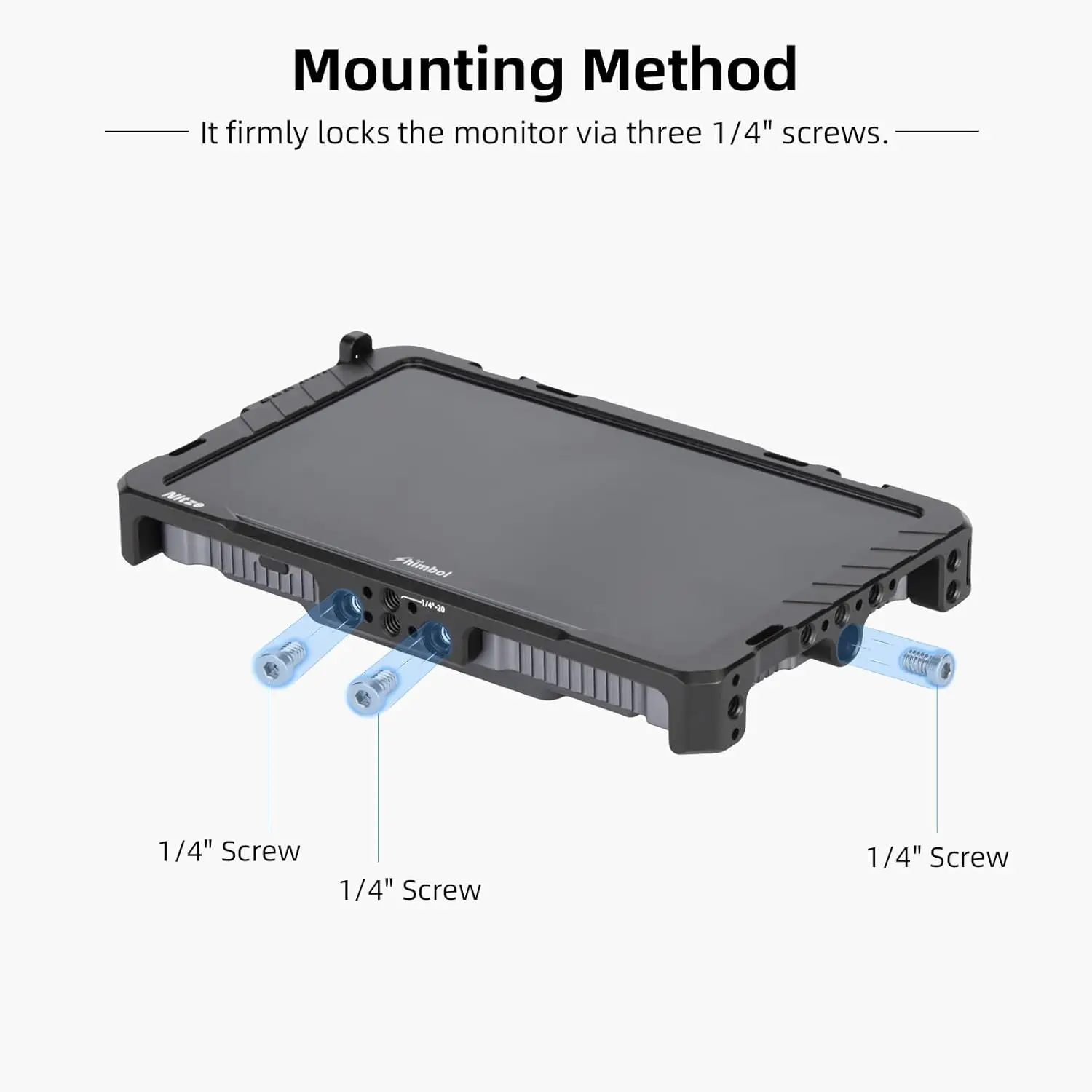 Nitze Director's Monitor Cage for Shimbol M7 / Memory 7 Pro Monitor with Sunhood and HDMI Cable Clamp