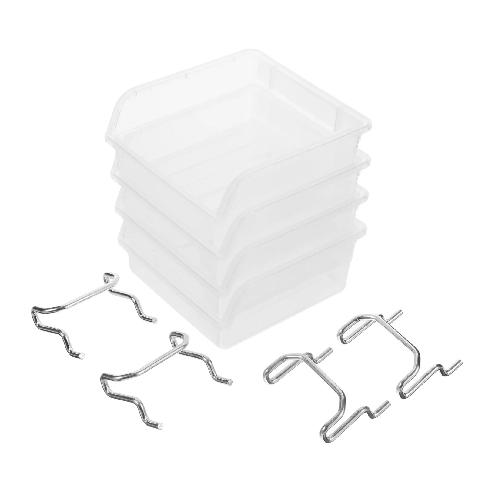 

4Pcs Pegboard Bins Tool Storage Organizer for Garage Shop Wall Mounted Utility Holder Screw Storage Organiser