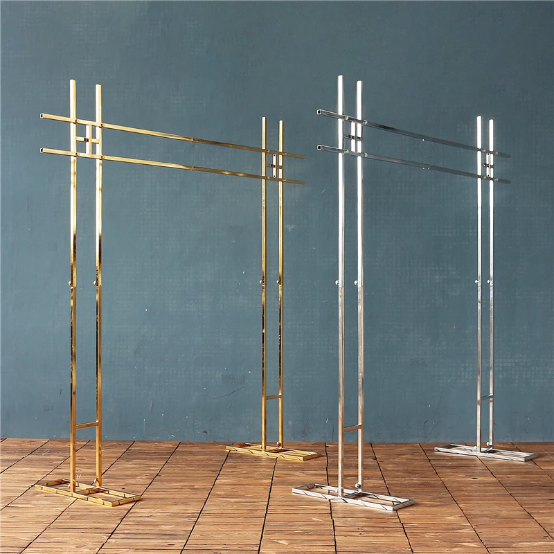 JAROWN 웨딩 아치 반짝 이는 골드 아치 웨딩 소품 더블 폴 스퀘어 플라워 스탠드 야외 프레임 선반 파티 배경 장식