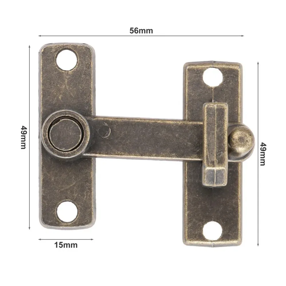 1set Bronze Sliding Window Door Lock Handle Metal Door Latch Guard Latch Bolt With Screws Home Safety Chain Door Home Hardware image 6