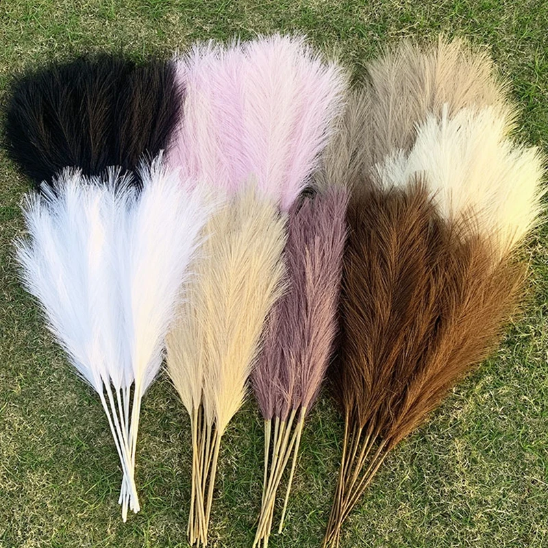 Artificial Pampas Grass Artificial Flowers Fake Pampas Grass Bouquet 42cm Boho Bouquet 1/5/10/30pcs Pampas Grass Vase Decoration