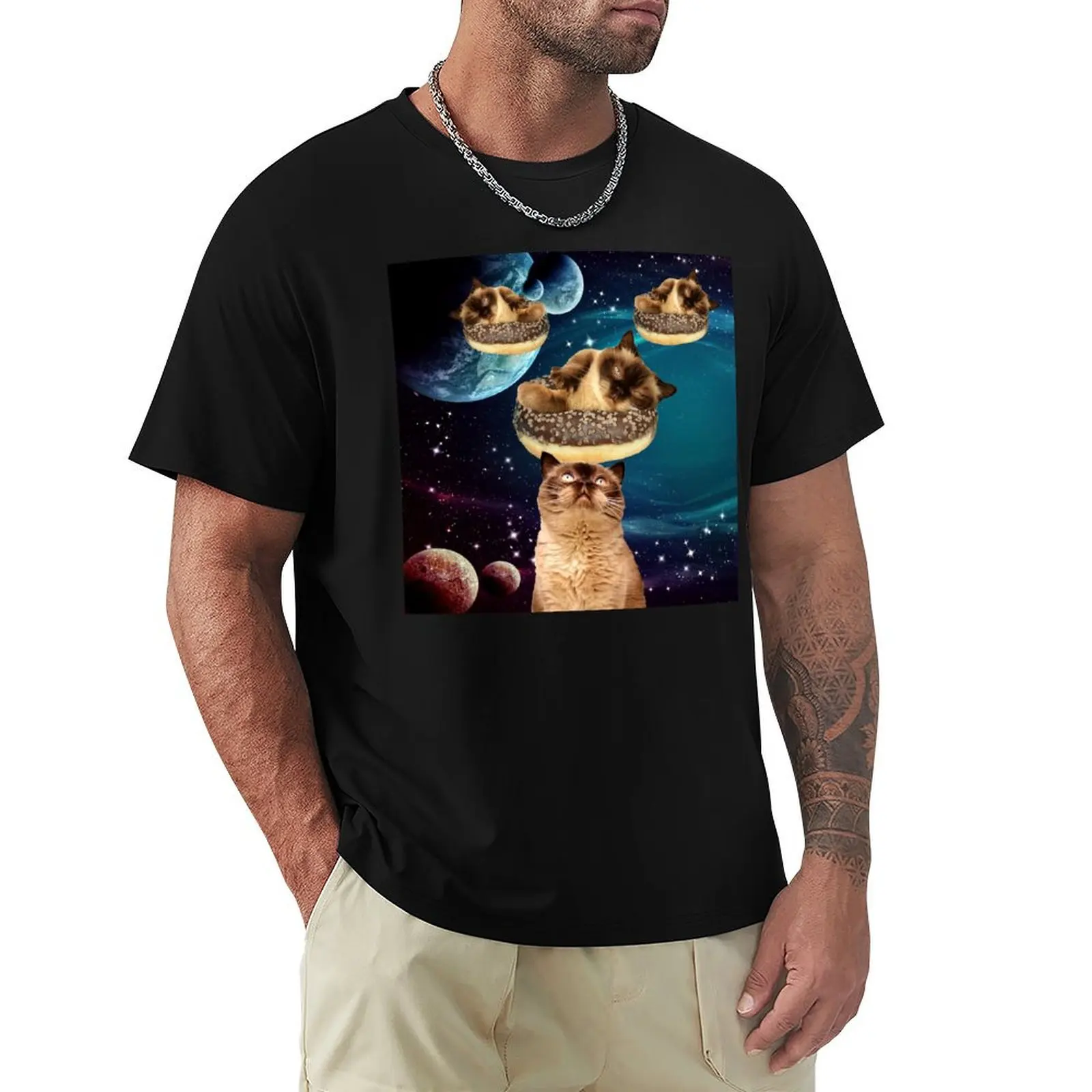 

Galaxy Donuts Cats T-Shirt vintage t shirts new edition customs T-shirt men