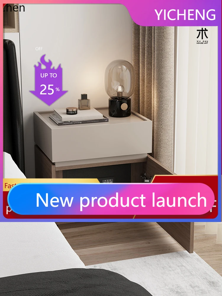 A3-16  Minimalist Bedside Cabinet Safe Integrated Large Capacity Multi-Functional Bedside Storage Cabinet