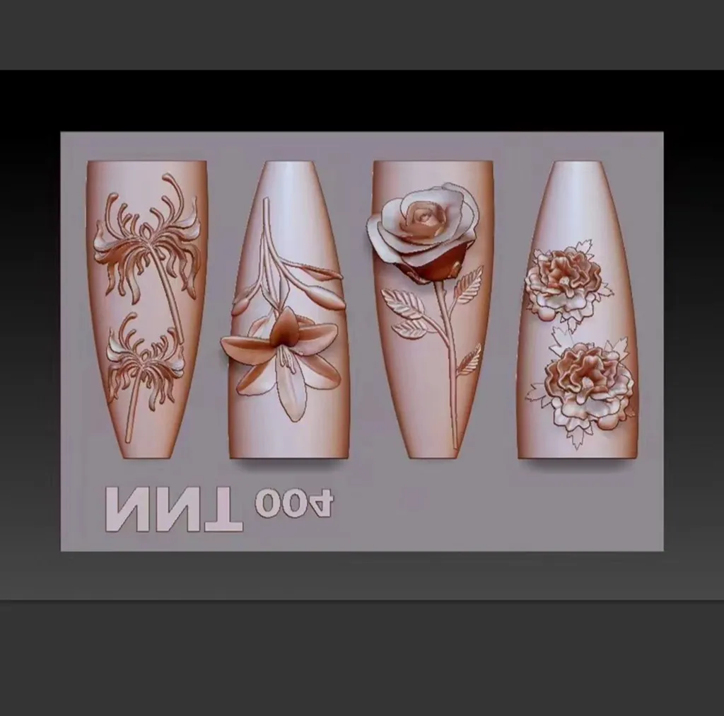 1pc Flower Chrysanthemum Rose Peony Lily 3D Acrylic Nail Mold Nail Art Decorations Silicone Nails Mold Nail Accessories  Nail Mo