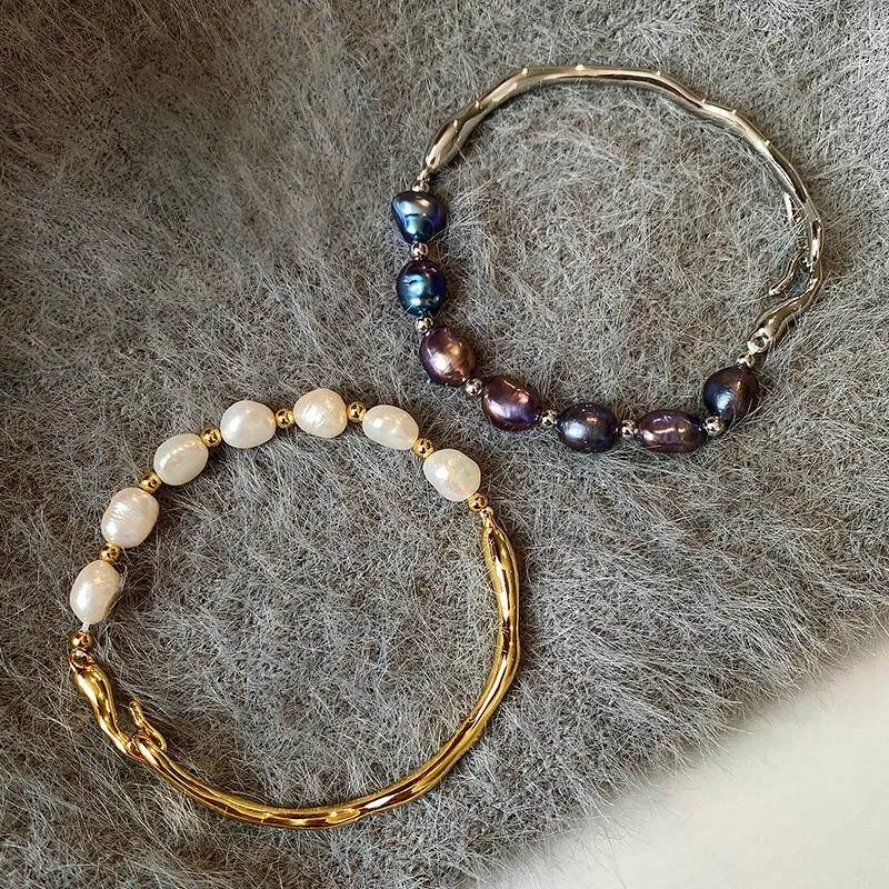 100% Natürliche Barocke Süßwasserperle 14K Goldgefüllter Damen-Armreif Schmuck Frauen Geburtstagsgeschenke 2027 Neuer Stil – Detail 3