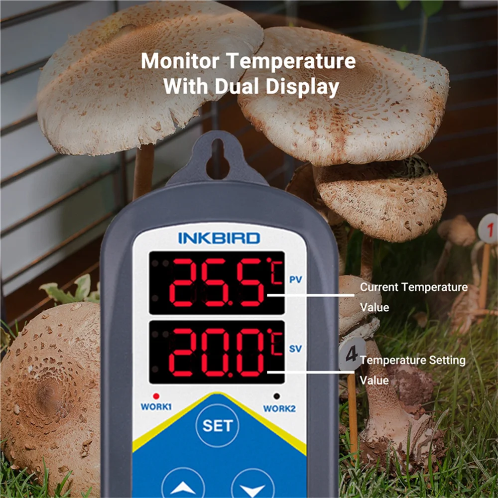 Imagem -03 - Inkbird-pré-wired Aquecimento Temperatura Controlador eu Digital Timer Termostato Controlador sem Refrigeração Itc306t