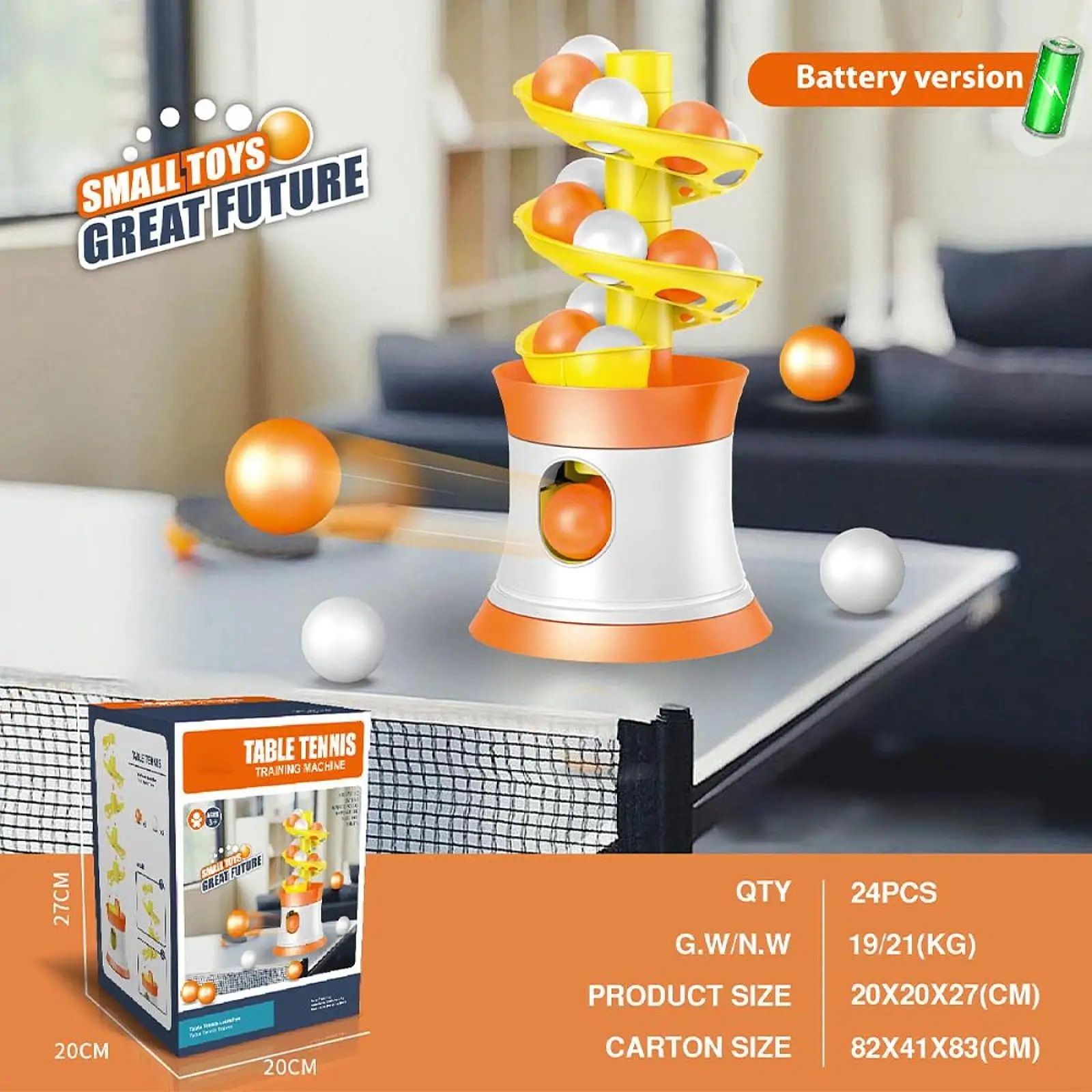 

Table Tennis Robot Ping Pong Ball Machine Electric Rotating Ping Pong Ball Launcher for Games Outdoor Sports Play Solo Training