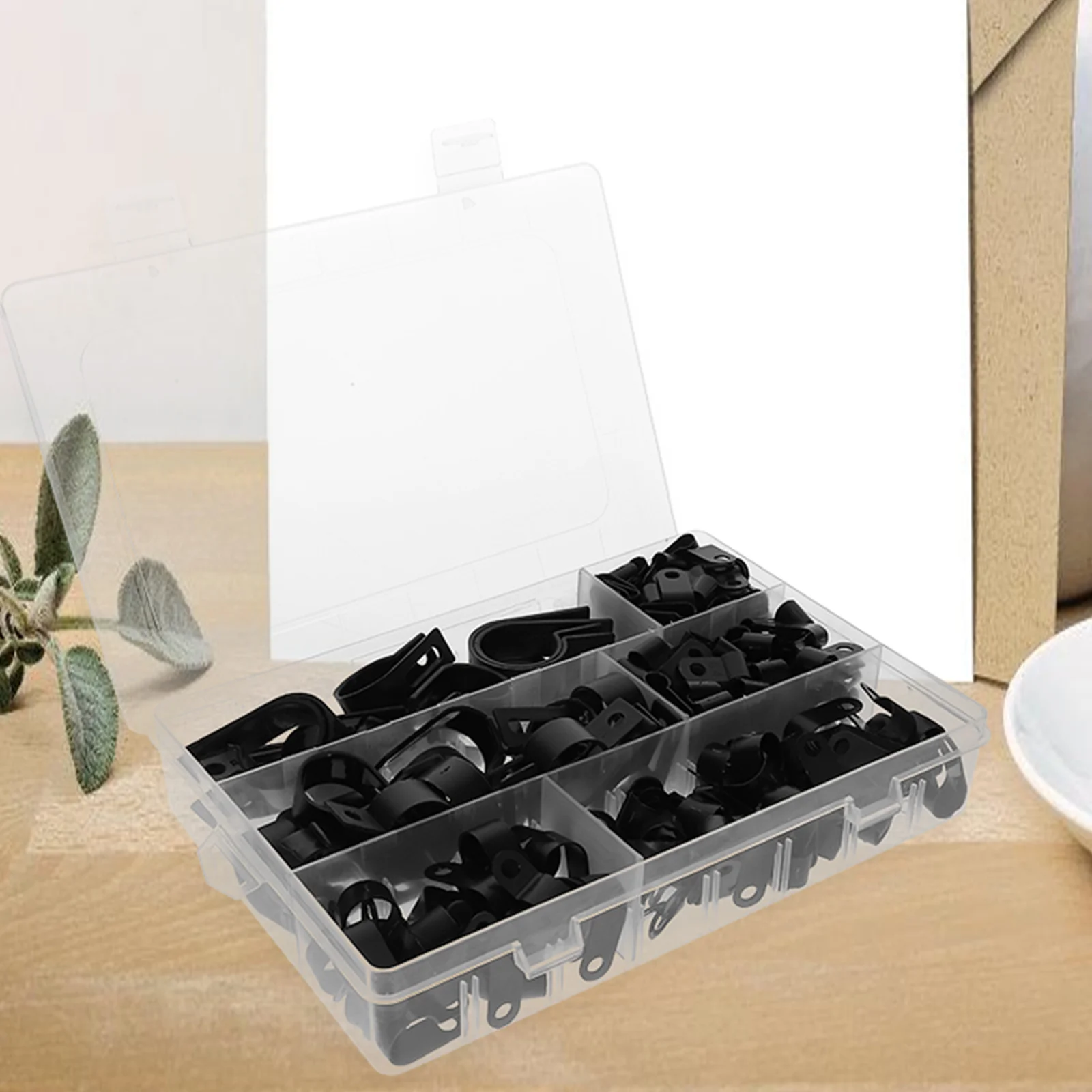 

200 шт. черные прочные кабельные зажимы 1/2, нейлоновые зажимы для проводов, крепежные детали для проводов для труб, шнуров, держатель трубки 1/2 дюйма