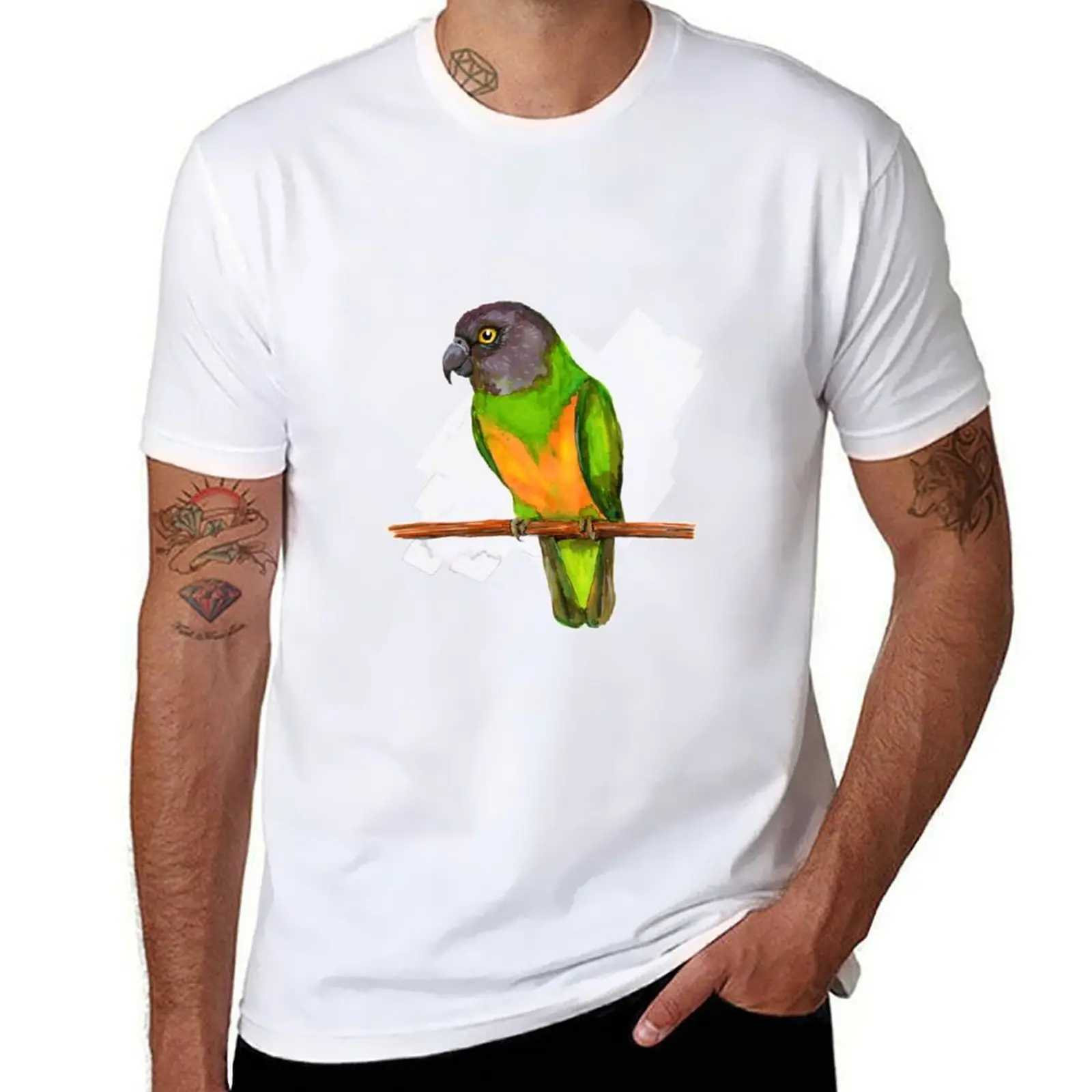 

Senegal parrot watercolor T-Shirt cotton t shirt man t shirt for man T-Shirt
