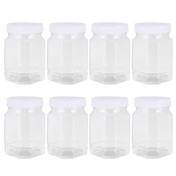 Plastic Storage Jars with Ribbed Liner Screw On Lids Cereal Dry Food Container Airtight Leakproof Storage Bottle (360ml)