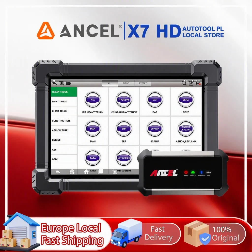 ANCEL X7HD Schwerlast-LKW-Scanner 24V 12V Autos Aktiver Test Vollsystem Öl DPF Regenerierung ECU-Reset OBD2 LKW-Automobil-Diagnosetools ﻿