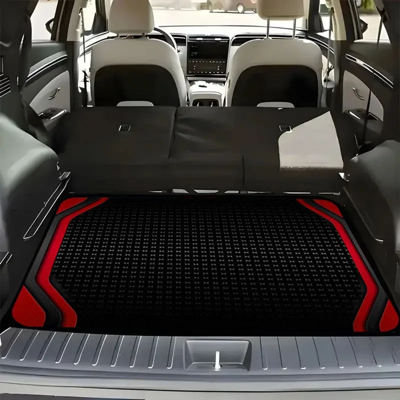 1 Stück Schwarz-Rote Bedruckte Kofferraummatte, Outdoor-Essmatte Universalgröße für Auto, LKW, SUV, hält das Fahrzeug sauber, 75CM * 100CM – Detail 13