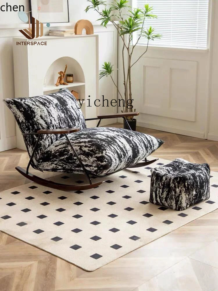 

PYH antique lazy rocking chair adult living room balcony light luxury retro single sofa casual