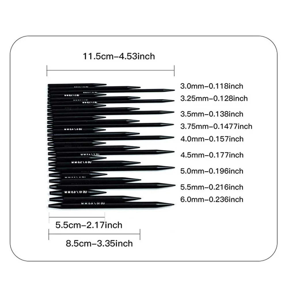 27Pcs Interchangeable Circular Knitting Needles Set - 9 Pairs 3.0mm-6.0mm Aluminum Sewing Weaving Yarn Craft Tools & Accessories