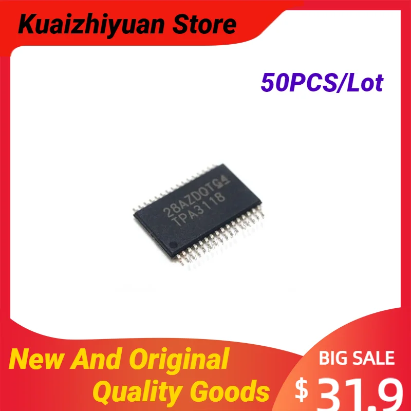 50PCS/Lot New And Original TPA3118D2DAPR HTSSOP-32 TPA3118 3118D2DAP HTSSOP32 Spot Quality Goods