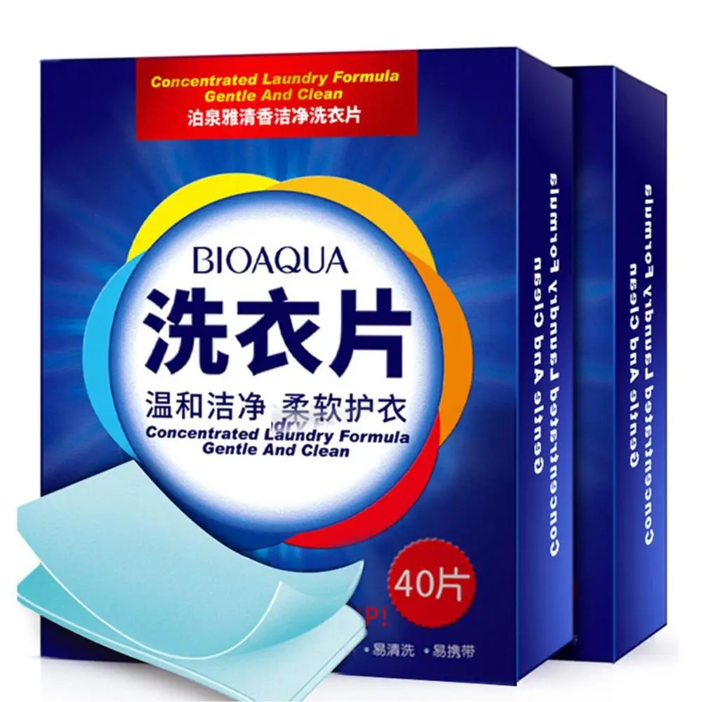 40pcs/Box For Washing Machine Household Laundry Detergent Sheet Cleaner Washing Powder Cleaning Suppiles