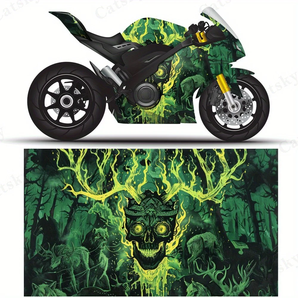 

Виниловая пленка для мотоцикла Green Shadow Underworld Forest, самоклеящаяся водонепроницаемая наклейка для мотоцикла из ПВХ, декоративная защита от царапин F