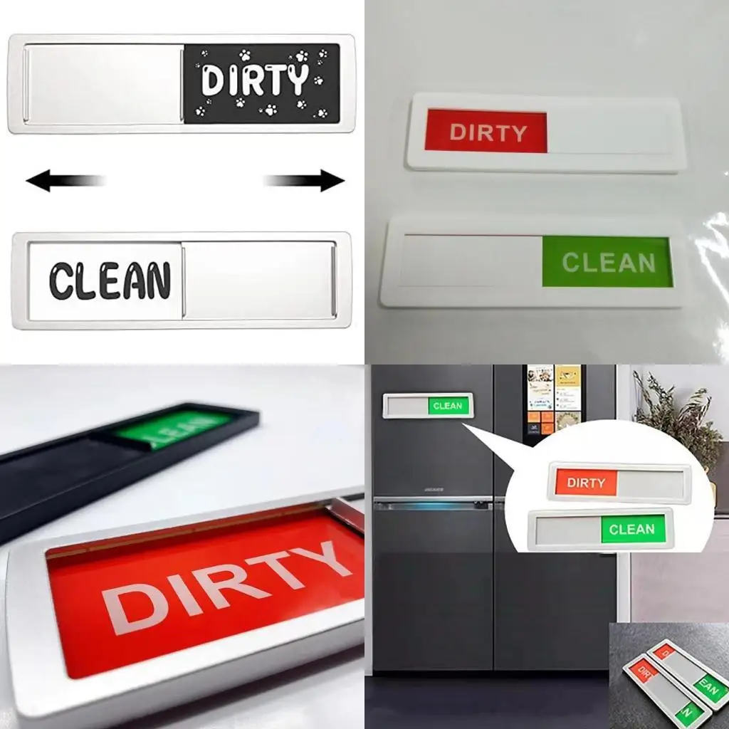 L43A Dishwasher Magnets Clean Dirty Sign Magnet Dishwasher Sticker for Washing Machine Kitchen Supplies