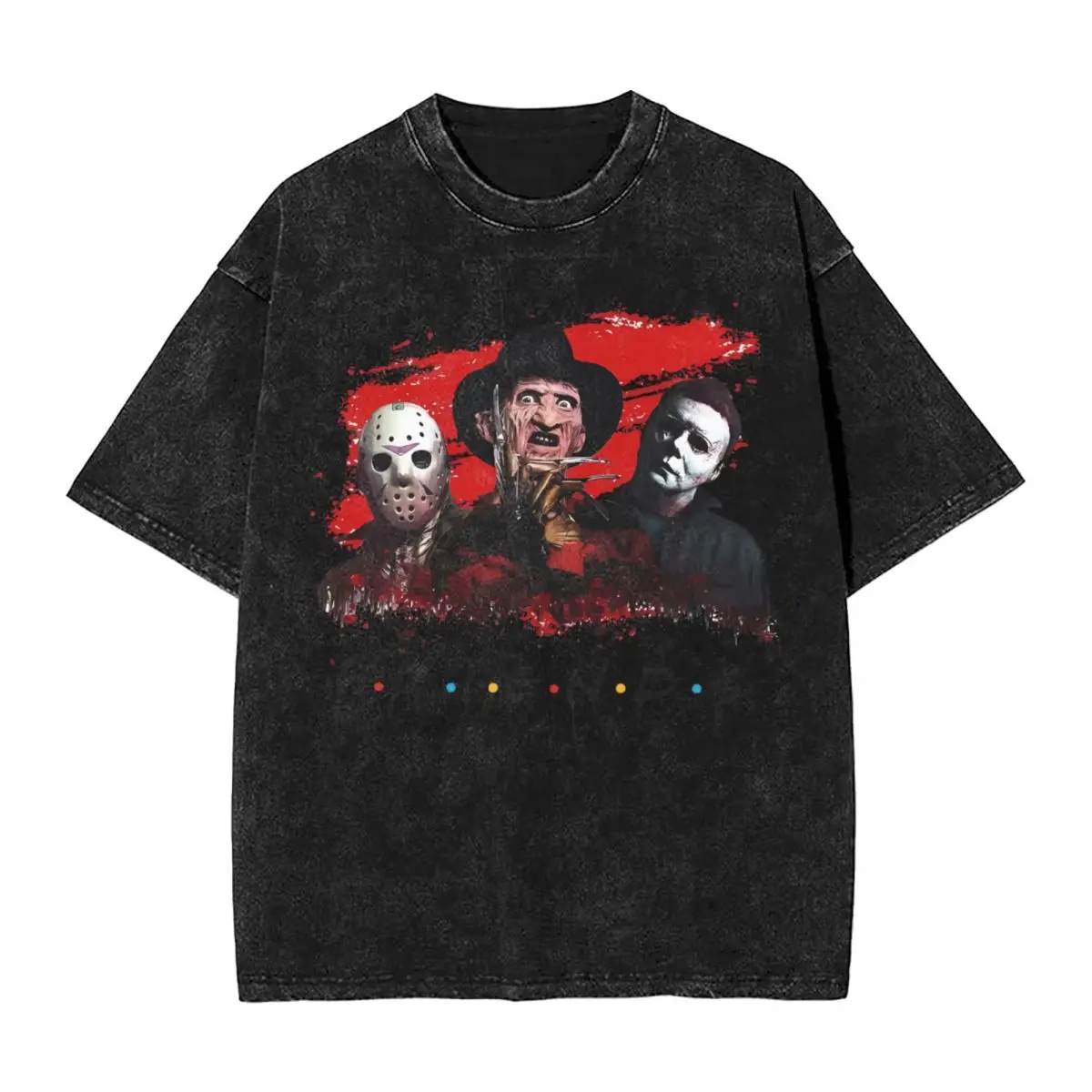 Halloween horrify Harajuku 100% Cotton Oversized Tshirt,Freddy Krueger Never Sleep Again Summer Loose Washed Tops T-Shirt