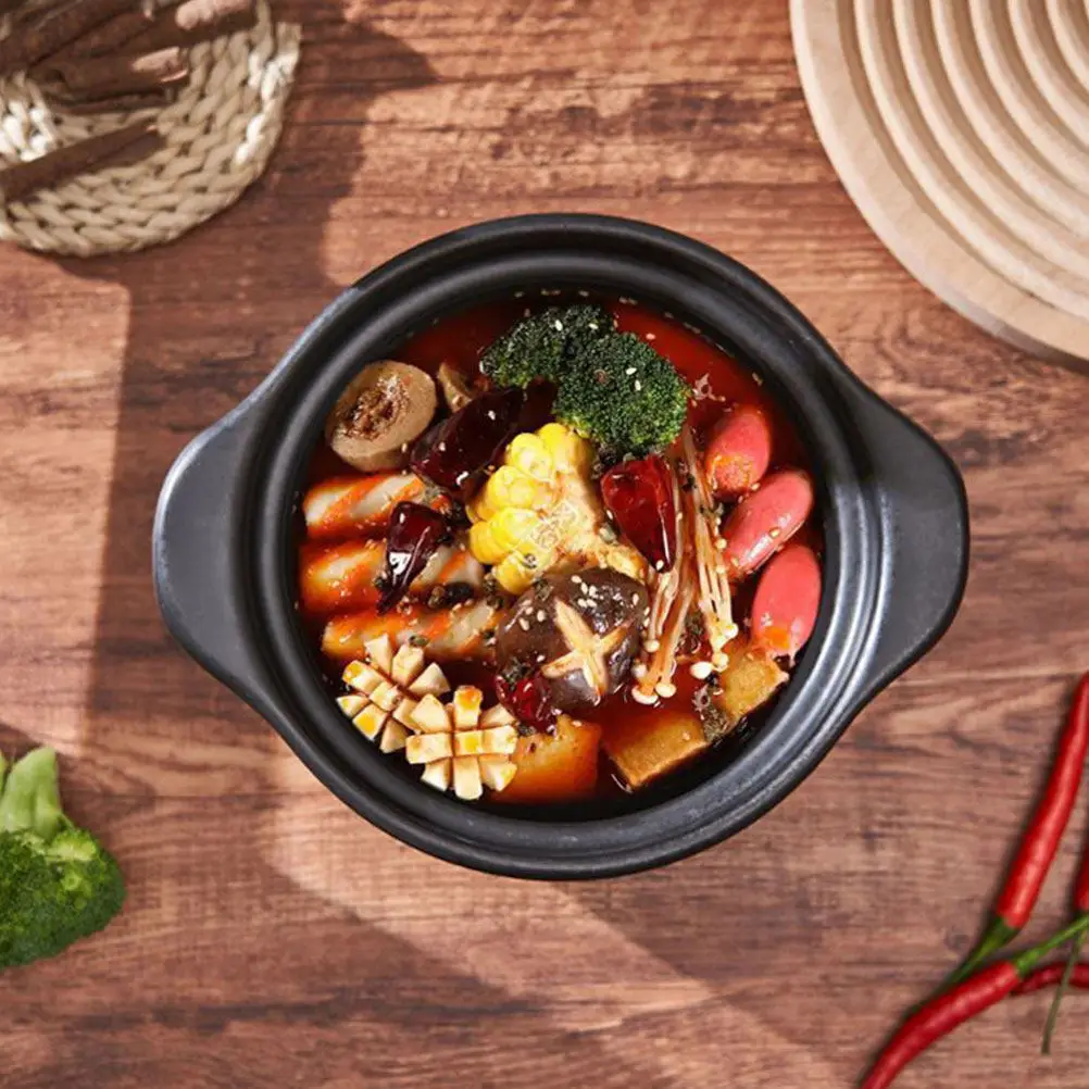 

Керамическая кастрюля для тушения и варки с ручками, для приготовления супов и рагу, керамическая жаровня для кухни