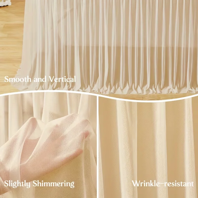 4/6/9/12FT Party Table Skirt Birthday Pleated Dessert Tablecloth Cover Wedding Festive Table Skirt Baby Shower Home Table Decor