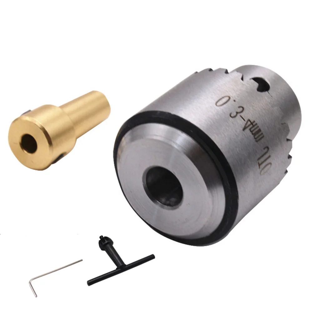 

1 set Stainless Steel Micro Drill Chuck Mini Chuck Key Adjustable for Lathe Electric Drill Milling Machine Wear Resistant Tool