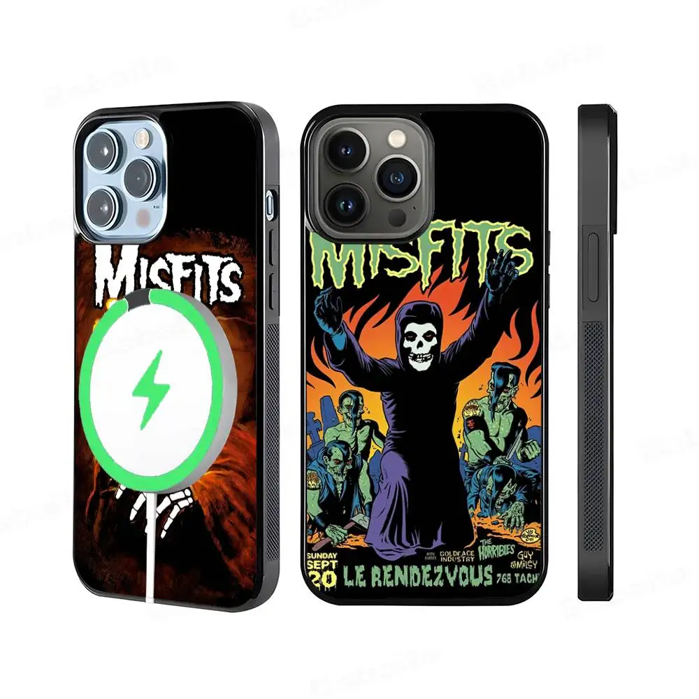 M-Misfits B-Band Magnetic Wireless Phone Case For iPhone 17 16 15 14 13 12 11 Pro Max For Magsafe Cover