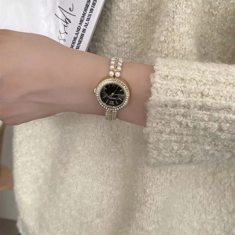 

Женские часы с жемчужным ремешком, роскошные женские подарочные часы-браслет, модные кварцевые наручные часы, дропшиппинг, Relojes Para Mujer