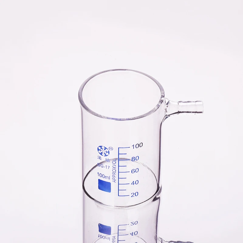 FAPEI Beaker in low form with upper tube,Without spout,Capacity 100mL,Beaker with tubules,Laboratory beaker