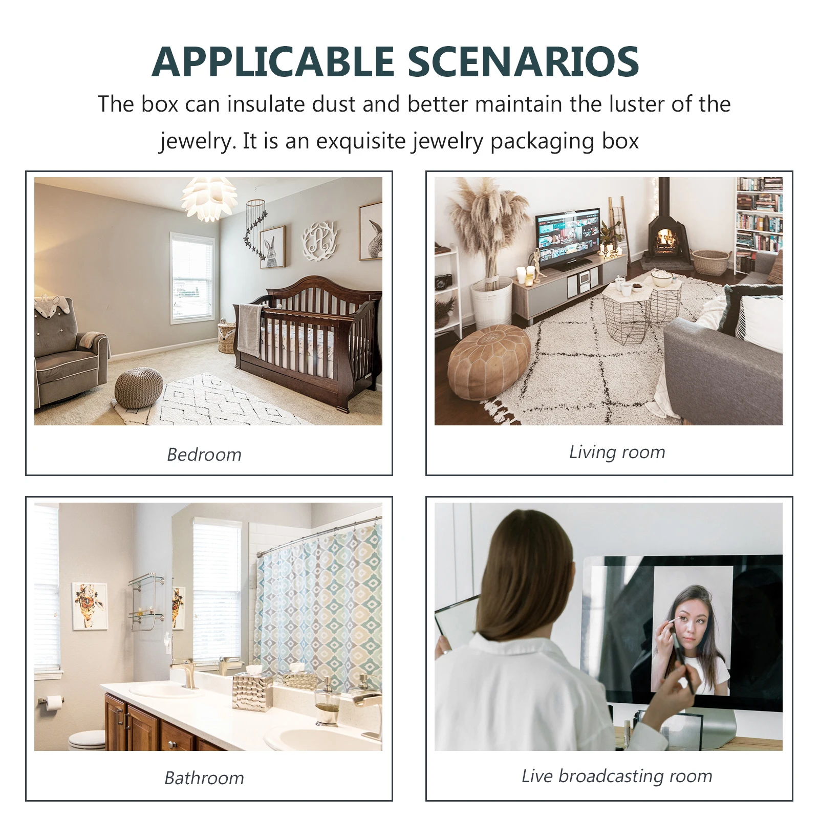 

Light Luminous Earrings Box Dark Green Jewelry Display Case Compact Flannel With Holder