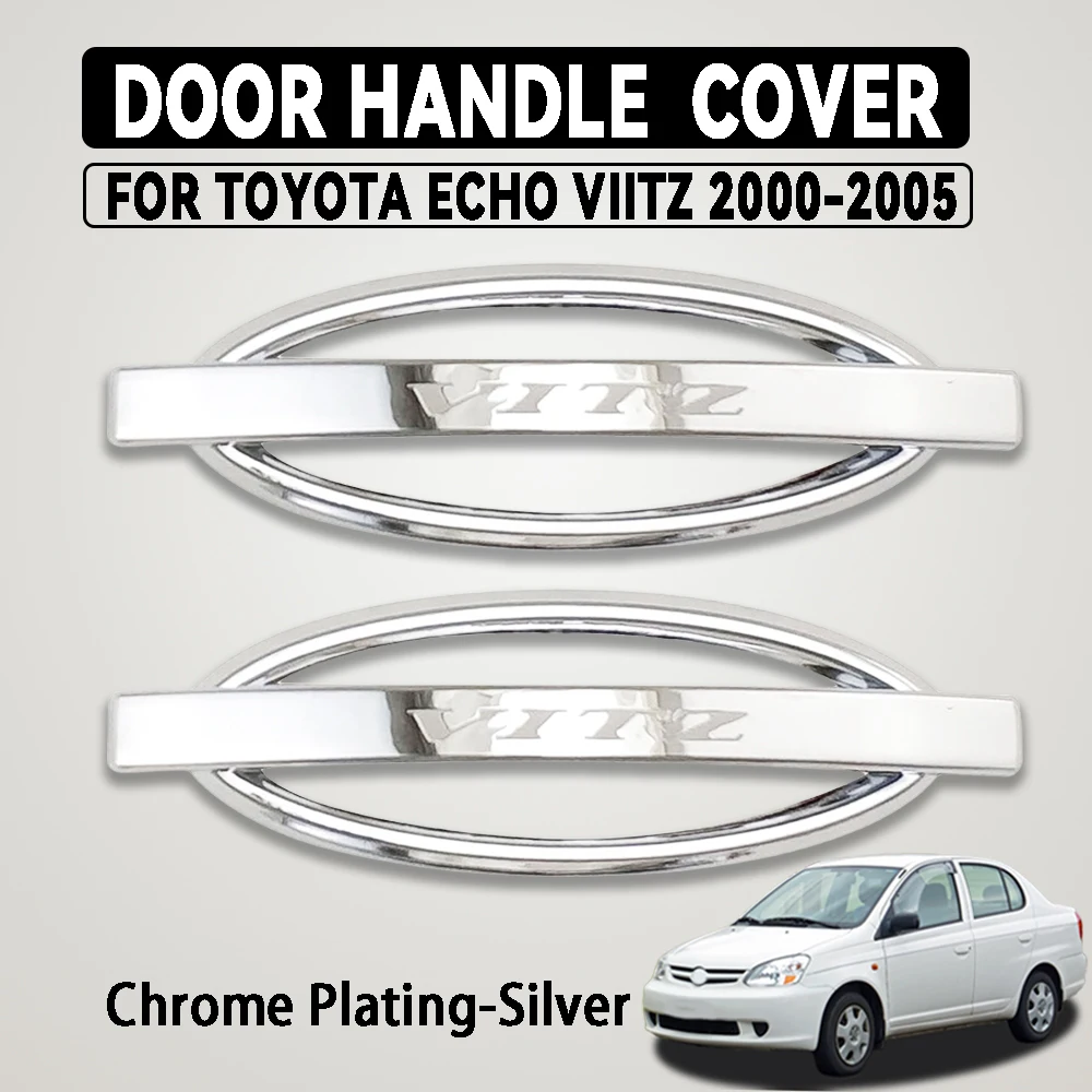 2 pcs ABS Silver chrome-plated Car side lamp covers For Toyota Echo Vitz 2000 -2005 models usedfor exterior high-gloss decoratio