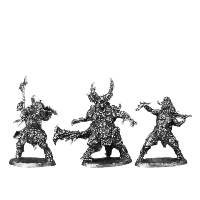 Bull Warrior Metal Figurine Minotaur Tribal Soldier Miniature Tabletop Wargame Board Game Chess Piece Home Decor Gift Men view 3