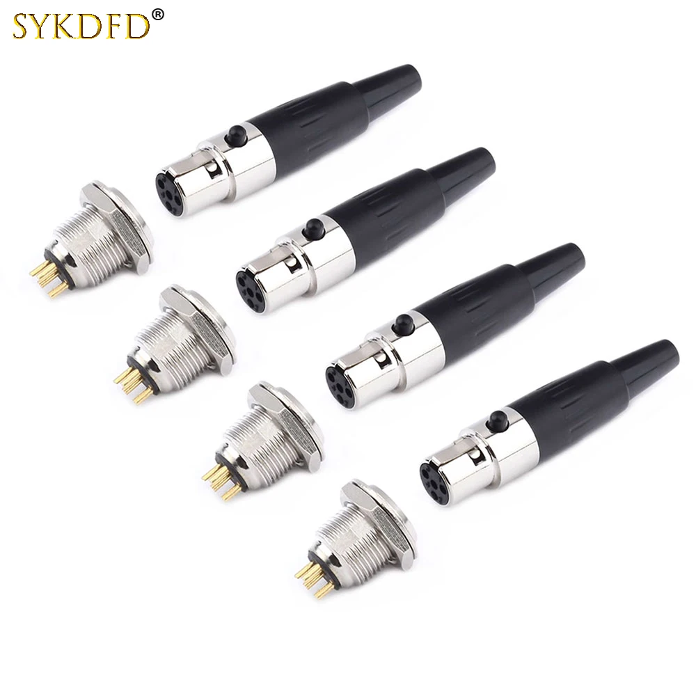 

1Set 3/4/5/6Pin Mini XLR Female Jack/Male Plug Chassis Panel Mount Socket Audio Microphone Soldering Connector Mini XLR Adapter