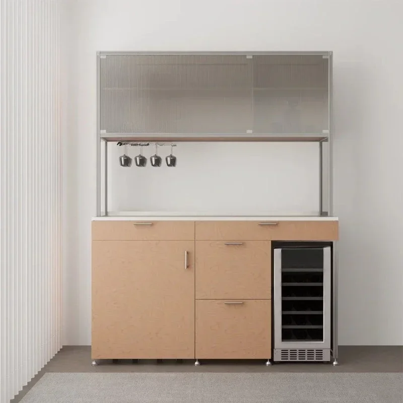 Aluminum profile dining side cabinet acrylic wall locker modern simple marine board wine cabinet storage cabinet